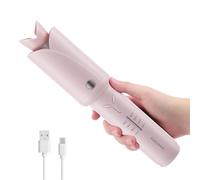 AraSyleon Boucleur Automatique sans Fil - Pour Cheveux Longs & Courts, Bâton Chauffant Céramique Tourmaline 32mm, 2*2600mAh, USB Type-C, 4 Température (140-200°C), 350g, Boucleur Automatique de Voyage