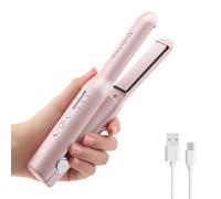 AraSyleon Lisseur Sans Fil Mini 2 en 1 avec Batterie, Plaques 3D Titanium Mini, Chauffage en 20s jusqu'à 200°C, 3 Niveaux de Température (160-200℃), 2600mAh, Autonomie 30 Minutes, Lisseur de Voyage