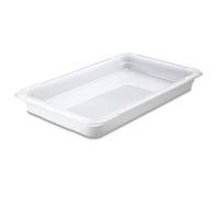 Araven 00282 GN 1/1 Lot de 12 récipients de conservation sans couvercle Blanc Longueur 530 mm Largeur 325 mm Hauteur 65 mm Capacité 9 l