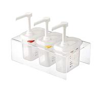 Araven CR823 Lot de 3 distributeurs de sauce GN 1/9 1,5 l Transparent