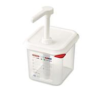Araven Distributeur de sauce Gn 1/6 Transparent 2,6 l Passe au lave-vaisselle Pompeà pousser