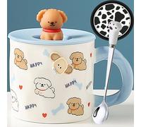 Arawat Cane Tazza Con Coperchio 3d Tazze Animale Cane Tazza Regalo Carino Cane Tazza Tazza Di Caffè In Ceramica 400 Ml Tazza Di Tè Dolce Regalo Di Compleanno Per Le Donne Uomini Ragazzi Fidanzato