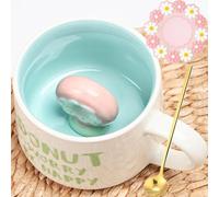 Arawat Donuts Tasse Cadeau 3D Beignet Tasse céramique Tasse à thé 350ml Tasse à café Blagueuse Tasse à thé Douce Tasse à café Cadeau d'anniversaire pour Petite Amie Femme