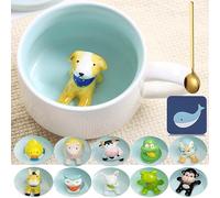 Arawat Mug Cane Tazza Da Caffè Carina Tazza Da Tè In Ceramica 350 Ml Grande Tazza Da Caffè 3d Tazza Divertente Tazza Da Caffè Espresso Tazza Da Caffè Cappuccino Tazza Regalo Carino (Cane)