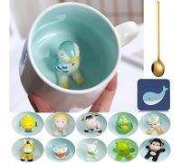 Arawat Mug Pinguino Tazza Da Caffè Carina Tazza Da Tè In Ceramica 350 Ml Tazza Da Caffè 3d Grande Tazza Divertente Tazza Da Caffè Espresso Tazza Da Caffè Cappuccino Tazza Regalo Carino (Pinguino)