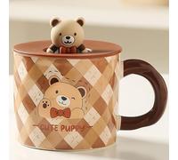 Arawat Orso Tazza Con Coperchio 3d Animale Orso Tazze Regalo Carino Orso Tazza Caffè Tazza Di Ceramica 400 Ml Tazza Di Tè Dolce Regalo Di Compleanno Per Le Donne Uomini Ragazzi Fidanzato