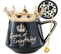 Arawat Regina Di Tutto Tazza Con Coperchio Nero Corona Regina Elisabetta Tazza Regalo 350 Ml Tazza Regalo Di Compleanno Per 20 30 40 50 60 70 80 90 Donne Regalo Per Ragazza Ragazza Mamma Nonna