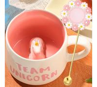 Arawat Tazza Da Caffè Con Animale Con Animale Con Cucchiaio Tazze Da Tè Da 340 Ml Tazza In Ceramica Divertenti Tazze Da Caffè Per Bambini Idea Regalo Di Compleanno Per Donne Amici Amanti Degli Animali