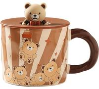 Arawat Tazza Orso Con Coperchio 3d Tazze Orso Animale Regalo Tazza Orso Divertente Tazza Di Caffè In Ceramica 400 Ml Tazza Di Tè Dolce Regalo Di Compleanno Per Le Donne Uomini Ragazzi Fidanzato