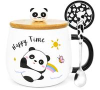 Arawat Tazza Panda Con Coperchio Tazza Regalo Panda Tazza Caffè Carino 400ml Tazza Da Tè In Ceramica Tazza Tè Caffè Carino Regalo Di Compleanno Per Donne Uomini Ragazzi Fidanzati