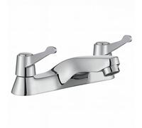 Araya QT Robinet de baignoire chromé à double levier avec disques en céramique quart de tour, finition chromée moderne