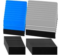 Arayker Lot de 20 raclettes en Feutre de 10,2 cm/15,2 cm pour Film de fenêtre, applicateur de décalcomanie avec 20 Bords en Feutre Noir