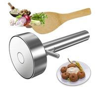 Arazooyi Pelle à falafel avec trou - Pelle professionnelle en acier inoxydable avec spatule | Outil de fabrication de falafels en acier inoxydable de qualité alimentaire et non collante pour beignets