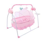 ARBGO Berceau pour bébé, électrique, lit de bébé, balançoire automatique, berceau électrique pour bébé, berceau à bascule Bluetooth avec musique, bascule sûre pour bébé entre 0 et 24 mois, rose