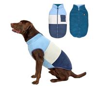 Arblina Manteau d'hiver Réversible pour Chiens, Blouson Imperméable avec Fleece Chaud, Gilet pour Temps Froid Adapté aux Animaux de Taille Moyenne et Grande, Bleue, L