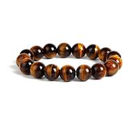 ARBM Bracelet Oeil De Tigre,Bracelet De Pierres Précieuses De Mode De 12 Mm, Bracelet De Chance en Pierre De Cristal Naturel, Bracelets De Perles pour Hommes Femmes