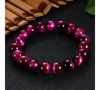 ARBM Bracelet Oeil De Tigre,Bracelet De Pierres Précieuses Roses Rouges De 10 Mm, Bracelet De Chance en Pierre De Cristal Naturel, Bracelets De Perles pour Hommes Femmes