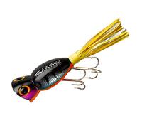 Arbogast Lure Company Hula Popper Leurre de pêche, Perch - Yellow/White Skirt