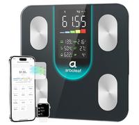 arboleaf Pèse-personne avec graisse corporelle et masse musculaire avec grand écran LED, analyse corporelle avec technologie BIA, Bluetooth de haute précision jusqu'à 180 kg CS20L