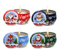 Arbolisse Bougies Noel Coffret Cadeau Femme, 4pc Idee Cadeaux Noel Femme, Cadeau Original Utile, Idee Cadeau Secret Santa, CadeauCollegue De TravailFemme, Coffret Bougies Parfumées