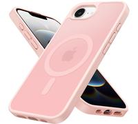 ÁRBOLORO Magnétique Coque pour iPhone 16e 6.1 Pouces Compatible avec MagSafe, Étui Translucide Mat Housse Fine Bumper Antichoc Anti Rayure Case iPhone 16e 6,1", Rose