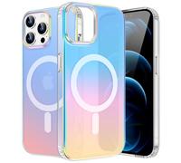 ÁRBOLORO Magnétique Irisée Coque pour iPhone 12 Pro Max Compatible avec Magsafe, Étui Housse Iridescent Mate Fluorescente Colorée Antichoc Anti-Rayures Translucide Holographique Case
