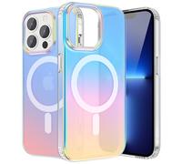 ÁRBOLORO Magnétique Irisée Coque pour iPhone 13 Pro Compatible avec Magsafe, Étui Housse Iridescent Mate Fluorescente Colorée Antichoc Anti-Rayures Translucide Holographique Case