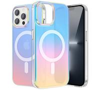 ÁRBOLORO Magnétique Irisée Coque pour iPhone 13 Pro Max Compatible avec Magsafe, Étui Housse Iridescent Mate Fluorescente Colorée Antichoc Anti-Rayures Translucide Holographique Case
