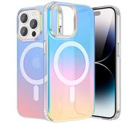 ÁRBOLORO Magnétique Irisée Coque pour iPhone 14 Pro Compatible avec Magsafe, Étui Housse Iridescent Mate Fluorescente Colorée Antichoc Anti-Rayures Translucide Holographique Case
