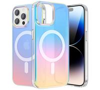 ÁRBOLORO Magnétique Irisée Coque pour iPhone 14 Pro Max Compatible avec Magsafe, Étui Housse Iridescent Mate Fluorescente Colorée Antichoc Anti-Rayures Translucide Holographique Case