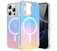 ÁRBOLORO Magnétique Irisée Coque pour iPhone 16 Pro Compatible avec Magsafe, Étui Housse Iridescent Mate Fluorescente Colorée Antichoc Anti-Rayures Translucide Holographique Case