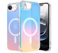 ÁRBOLORO Magnétique Irisée Coque pour iPhone 16e Compatible avec Magsafe, Étui Housse Iridescent Mate Fluorescente Colorée Antichoc Anti-Rayures Translucide Holographique Case