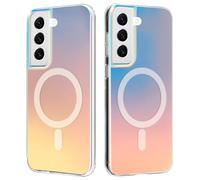 ÁRBOLORO Magnétique Irisée Coque pour Samsung Galaxy S22 Compatible avec Magsafe, Étui Housse Iridescent Mate Fluorescente Colorée Antichoc Anti-Rayures Translucide Holographique Case