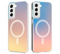 ÁRBOLORO Magnétique Irisée Coque pour Samsung Galaxy S22 Plus Compatible avec Magsafe, Étui Housse Iridescent Mate Fluorescente Colorée Antichoc Anti-Rayures Translucide Holographique Case