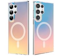 ÁRBOLORO Magnétique Irisée Coque pour Samsung Galaxy S23 Ultra Compatible avec Magsafe, Étui Housse Iridescent Mate Fluorescente Colorée Antichoc Anti-Rayures Translucide Holographique Case