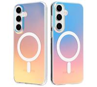 ÁRBOLORO Magnétique Irisée Coque pour Samsung Galaxy S25 Compatible avec Magsafe, Étui Housse Iridescent Mate Fluorescente Colorée Antichoc Anti-Rayures Translucide Holographique Case