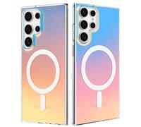 ÁRBOLORO Magnétique Irisée Coque pour Samsung Galaxy S25 Ultra Compatible avec Magsafe, Étui Housse Iridescent Mate Fluorescente Colorée Antichoc Anti-Rayures Translucide Holographique Case
