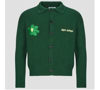 Arbor Antwerp Gilet Green Flower Polo Knit in Vert EU S