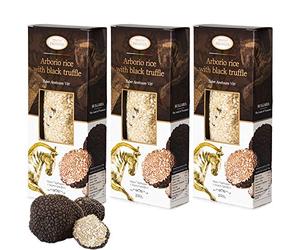 Arborio Rice Risotto Riz arborio avec truffe noire Black summer dried truffle arborio Gourmet rice, antioxydants, fibres, contrôle du poids sain, Vacuum Packaged (3 x 250gr)