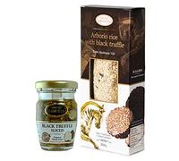 Arborio Risotto Riz avec truffe d'été noire Tuber Aestivum Vitt Riche en fibres antioxydantes 250g et Carpaccio Tartufo Gourmet à la truffe noire 70 % Extrait préservé Huile d'olive vierge 60g