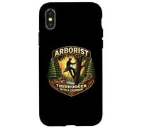Arborist Tree Hugger avec Une tronçonneuse, Blague Amusante sur l'entretien des Grimpeurs Coque pour iPhone X/XS