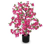 Arborus Bougainvillier artificiel de 75 cm de haut, arbre artificiel d'intérieur rose dans un pot noir, grande plante artificielle avec fleurs pour la maison, le bureau, le jardin, décoration de