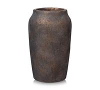 Arborus Grand vase rustique pour fleurs de 23 cm en ciment et à ouverture de 11 cm, marron, vintage, pour plantes séchées, pampa, salon, entrée, salle de bain, étagère, cheminée, décoration intérieure
