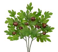Arborus Lot de 3 branches artificielles avec fruits - Vert clair - Branches artificielles - Branches de plantes vertes - Branches décoratives pour l'intérieur et l'extérieur - Pour maison, bureau