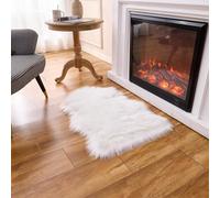 Arbosofe Petit tapis ultra doux en fausse fourrure à poils longs - Tapis pelucheux en fourrure pour chambre à coucher et salon, décoration de chambre d'enfant, 0,6 x 0,9 m, peau de mouton