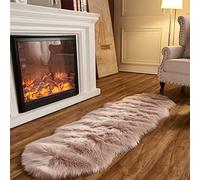 Arbosofe Tapis en peau de mouton synthétique rose pour chambre à coucher, canapé, salon - 6 x 18 cm