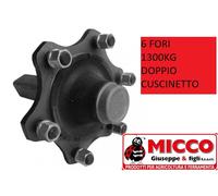 Arbre 6 Trous Avec Roulements Fiat Remorque Roue Libre Hubs Section Carré 13QL