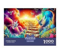 Arbre à Argent 1000pcs pour Adultes et Adolescents Escaliers vers Un Coucher de Soleil Flamboyant, Panneau recy e qualité supérieure, Excellente idée Cadeau, 52x38 cm/1000pcs