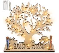Arbre à argent cadeau en bois, arbre à argent en bois avec chaîne lumineuse à LED, cadeau d'argent personnalisé, cadeau de mariage, anniversaire, emballage pour hommes et femmes