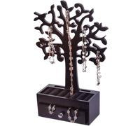 Arbre à bijoux avec tiroir - 19,5x8,5x31 cm - couleur : noir